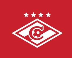 espartano Moskva clube logotipo símbolo branco Rússia liga futebol abstrato Projeto vetor ilustração com vermelho fundo