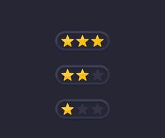 estrelas de avaliação, feedback, ícones de vetor de avaliação