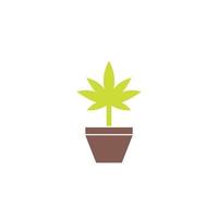 planta de maconha em ícone de vetor de maconha, estilo simples