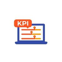 kpi, ícone indicador de negócios em branco vetor