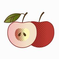 efeito de meio-tom da apple. fruta. comida saudável. ícone vetor