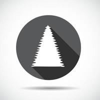 ícone plana de árvore de Natal com sombra longa. ilustração vetorial. vetor