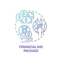 ícone de conceito de pacote de ajuda financeira vetor