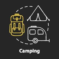 ícone de conceito de cor de giz de acampamento vetor