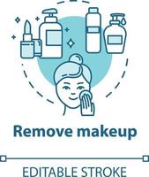 remover maquiagem, limpar a pele, ícone do conceito de procedimento higiênico vetor