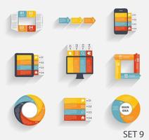 coleção de modelos de infográfico para ilustração vetorial de negócios vetor