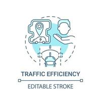 ícone de conceito de vantagens de eficiência de tráfego de veículos elétricos. vetor