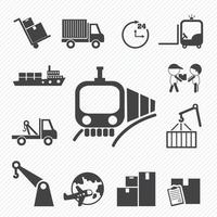 ilustração do conjunto de ícones de transporte e logística vetor