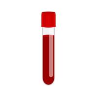 tubo de ensaio de vidro com amostra de sangue. análise médica de sangue vetor