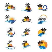 imagens do logotipo do palm tree summer vetor