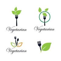 imagens de logotipo de comida vegetariana vetor