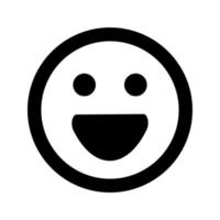 ícone de emoticon de rosto de sorriso de desenho animado em estilo simples