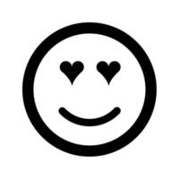 ícone de emoticon de sorriso feliz de desenho animado em estilo simples vetor