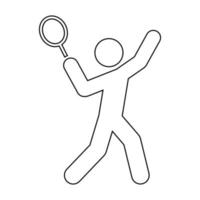 homem jogando tênis ícone pessoas em movimento sinal de estilo de vida ativo vetor