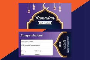 coleção de cupom de presente do ramadã com oferta de desconto diferente vetor