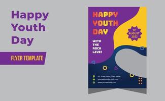 panfleto de festa moderno feliz dia da juventude, brochura, cartão comemorativo vetor