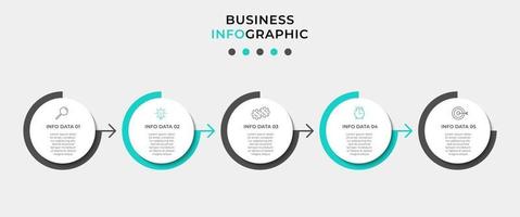 modelo de design de infográfico com ícones e 5 opções ou etapas vetor