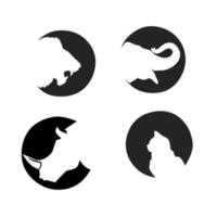 logotipo animal conjunto ilustração vetorial vetor