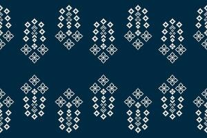 étnico geométrico tecido padronizar Cruz ponto.ikat bordado étnico oriental pixel padronizar azul fundo. resumo,vetor,ilustração. textura,vestuário,quadro,decoração,motivos,seda papel de parede. vetor