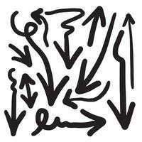 mão desenhado Setas; flechas definir, vetor ilustração gráfico Projeto elementos.