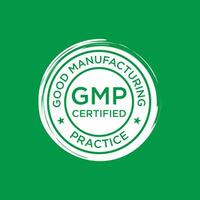 gmp Boa fabricação prática certificado logotipo vetor