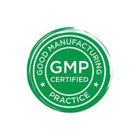 gmp Boa fabricação prática certificado logotipo vetor