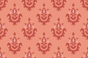 Rosa tradicional étnico padronizar paisley flor ikat fundo abstrato asteca africano indonésio indiano desatado padronizar para tecido impressão pano vestir tapete cortinas e sarongue vetor
