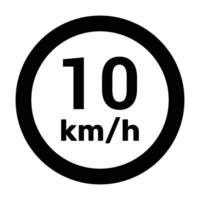 Rapidez limite placa 10 km h ícone vetor ilustração