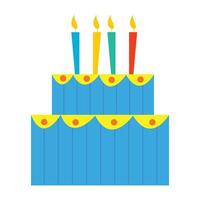 vetor aniversário bolo com lindo guarnição, enfeite, adorno e velas