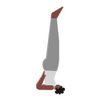 vetor isolado conceito com plano fêmea africano americano personagem. Forte mulher aprende balanceamento postura salamba sarvangasana às ioga aula. ginástica exercício - suportado ombro ficar de pé