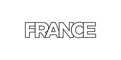 França emblema. a Projeto características uma geométrico estilo, vetor ilustração com negrito tipografia dentro uma moderno Fonte. a gráfico slogan rotulação.