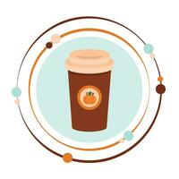 abóbora café com leite café outono colheita vetor ilustração gráfico ícone