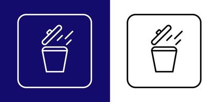 a ícone indicando uma Lugar, colocar para lixo. acessível dentro dois cores azul, branco e branco, Preto. vetor