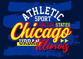 Chicago Illinois urbano Atlético Esportes tipo de letra vintage faculdade, tipografia, para camiseta, cartazes, rótulos, etc. vetor