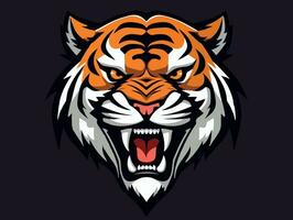Bravo tigre esport logotipo vetor ilustração com isolado fundo