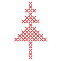 Natal árvore bordado dentro camponês folk rústico motivo. Cruz ponto abeto e Natal vetor