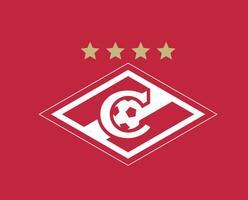 espartano Moskva clube símbolo logotipo Rússia liga futebol abstrato Projeto vetor ilustração com vermelho fundo