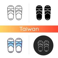 ícone de chinelos taiwanês vetor