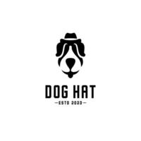 vetor logotipo do uma cachorro vestindo uma chapéu