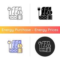 ícone de preços de energia hidrelétrica vetor