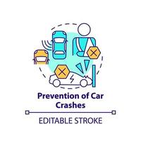 ícone do conceito de prevenção de acidentes de carro. vetor