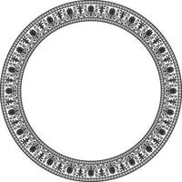 vetor monocromático Preto volta clássico grego ornamento. europeu ornamento. fronteira, quadro, círculo, anel antigo Grécia, romano Império