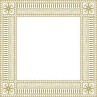 vetor ouro quadrado clássico grego meandro ornamento. padronizar do antigo Grécia. fronteira, quadro, Armação do a romano Império