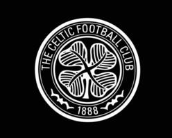 céltico Glasgow clube logotipo símbolo branco Escócia liga futebol abstrato Projeto vetor ilustração com Preto fundo