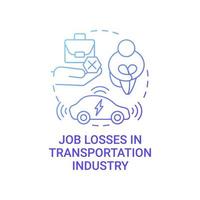 ícone de conceito de ameaça de desemprego de transporte futuro. vetor