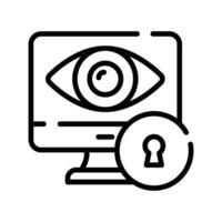 privacidade política, dados proteção, digital segurança, pessoal em formação conectados segurança com trava vetor