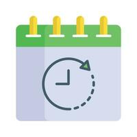 relógio com calendário, conceito vetor do data limite dentro moderno estilo