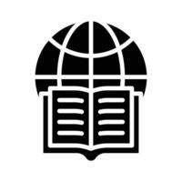 manual com mundo globo representando conceito ícone do global Educação vetor