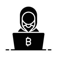 Verifica isto lindo vetor do bitcoin hacker, pronto para usar ícone