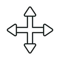quatro caminho direção seta sinal, estrada placa direção ícone, vetor ilustração